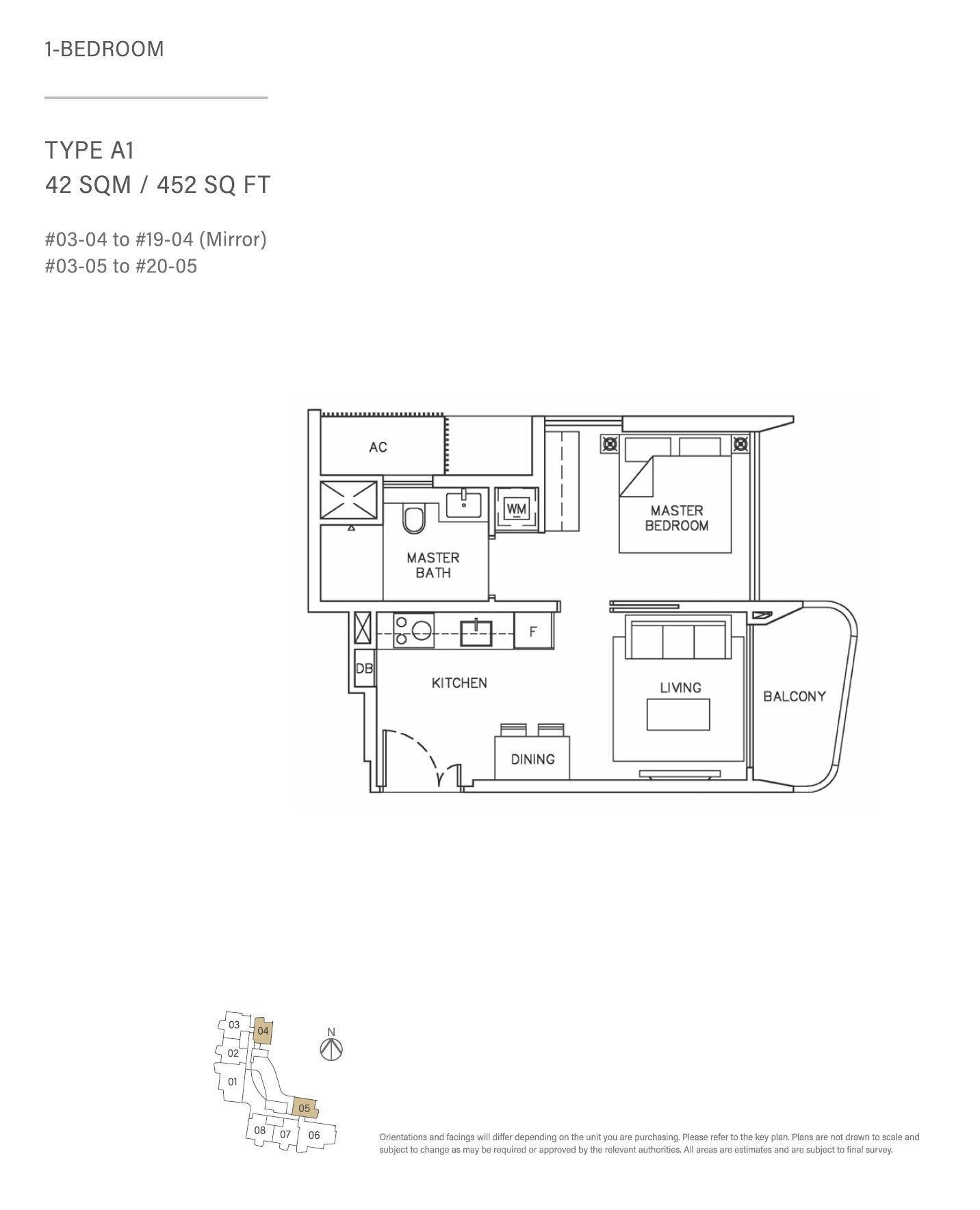 Coastline Residences 1 Bedroom Floor Plan 2