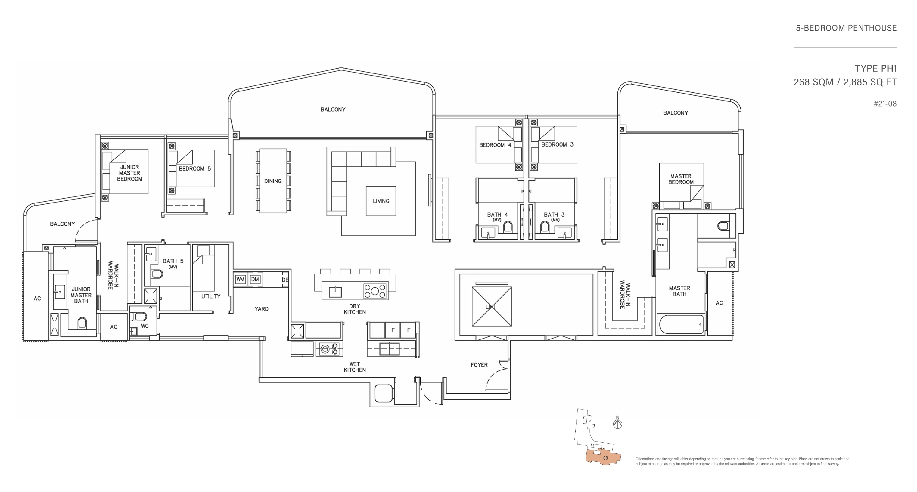 Coastline Residences 1 Bedroom Floor Plan 5